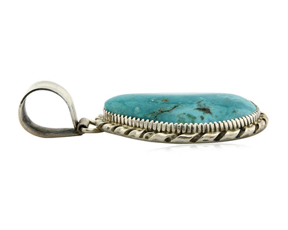 Navajo Pendant Turquoise Mountain .925 Silver Signed LTB C.80's