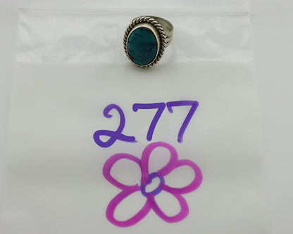 Navajo Ring .925 Silver Natural Blue Turquoise Native American Artist C.1980's