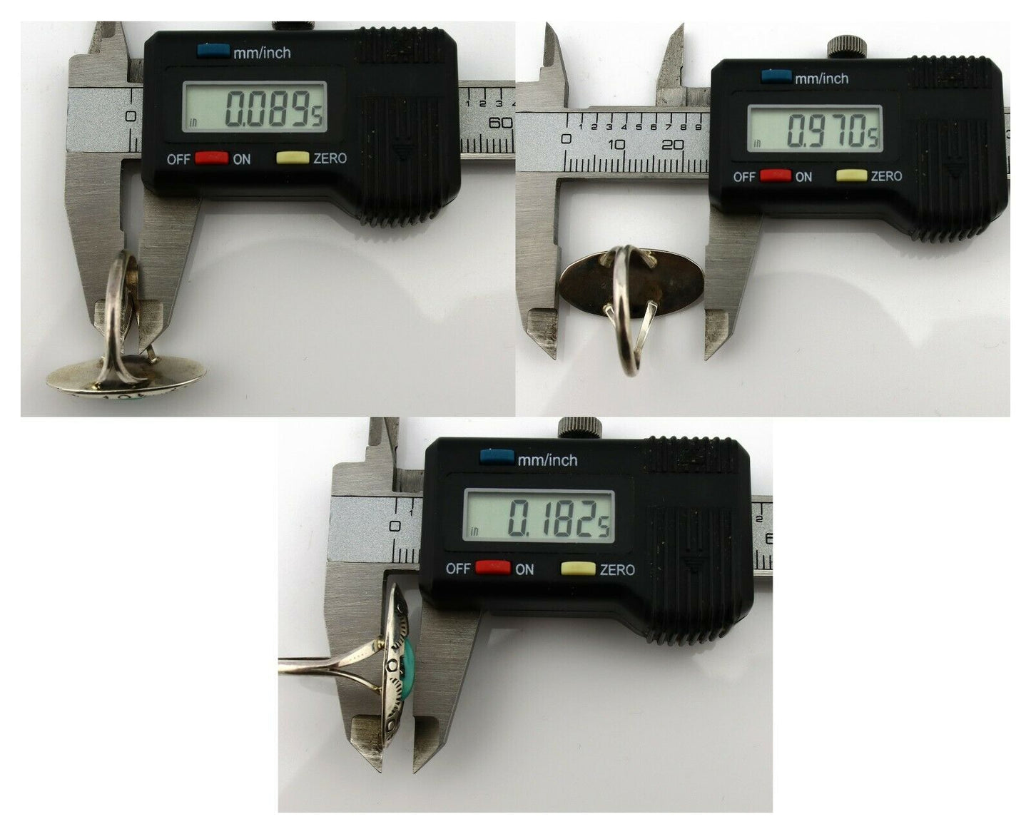 Navajo Ring .925 Silver Sleeping Beauty Turquoise Artist Signed P C80s