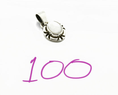 Navajo Hand Stamped Natural Mined MOP in .925 SOLID Silver Pendant