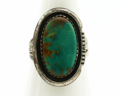Navajo Ring .925 Silver Kingman Turquoise Native American Artist C.1980's