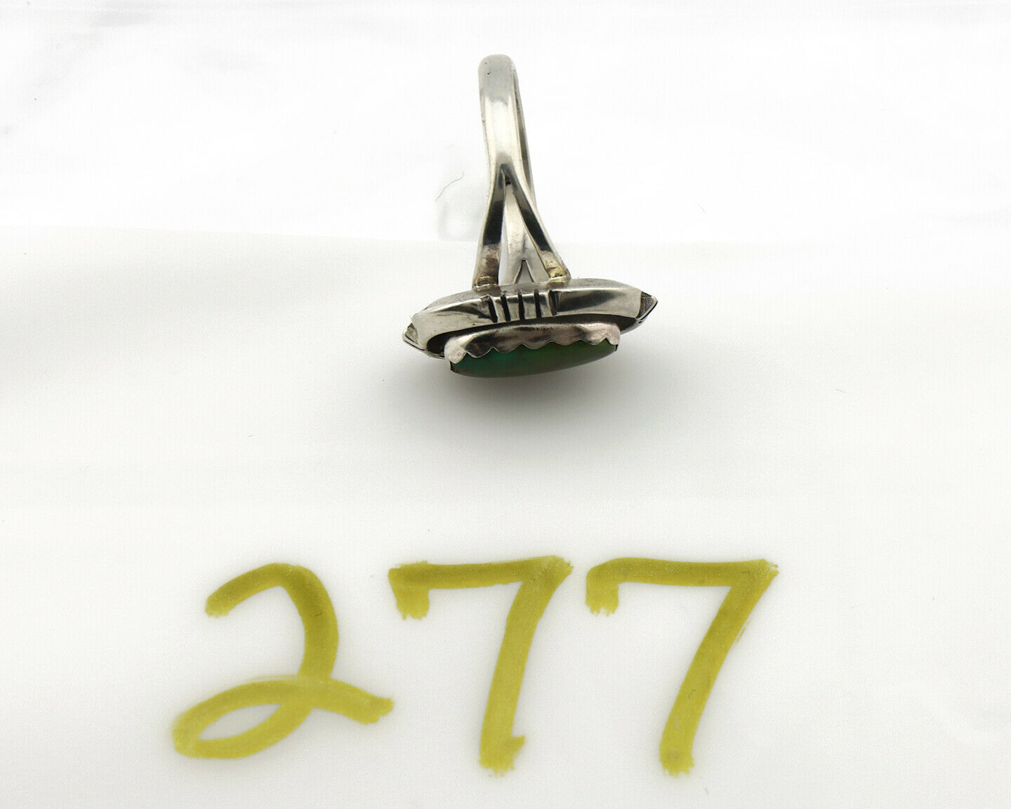 Navajo Ring .925 Silver Spiderweb Turquoise Handmade Native American Artist C80s