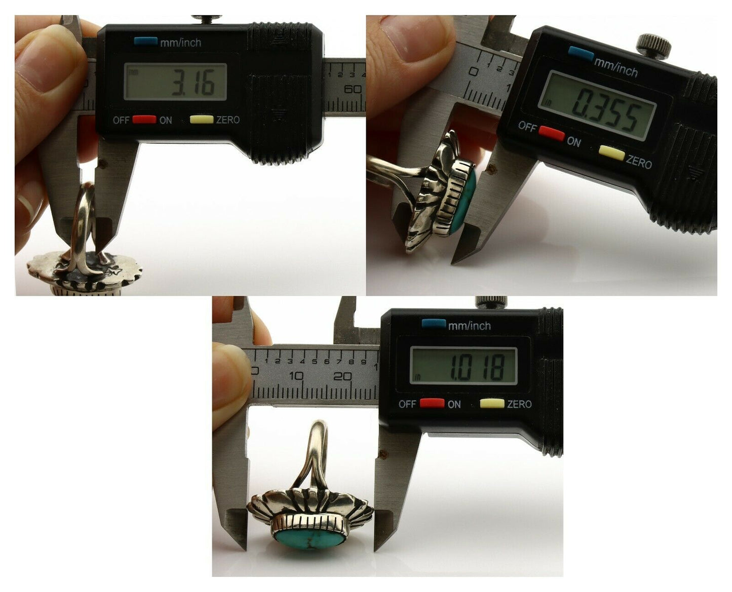 Navajo Ring .925 Silver Arizona Turquoise Signed M Montoya C.80's