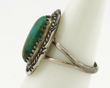 Navajo Ring .925 Silver Royston Turquoise Native American Artist C.1980's