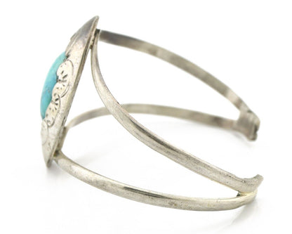 Navajo Cuff Bracelet 925 Silver Natural Turquoise Native American Artist C.80's