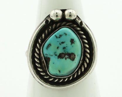 Navajo Ring .925 Silver Blue Turquoise Native American Artist C.80's