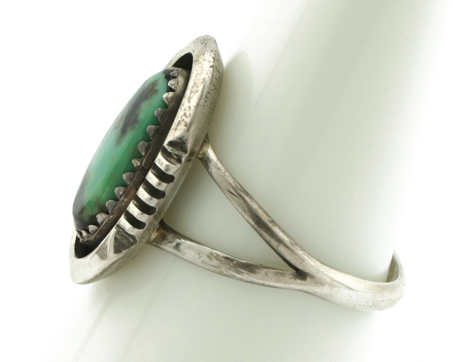Navajo Ring .925 Silver Green Turquoise Native American Artist Handmade C.80's