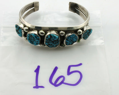 Navajo Bracelet .925 Silver Sleeping Beauty Turquoise Artist Josephine Rojas C90