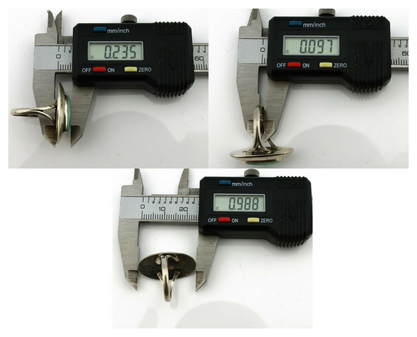 Navajo Shadow Box Ring .925 Silver Blue Turquoise Signed M Montoya C80s