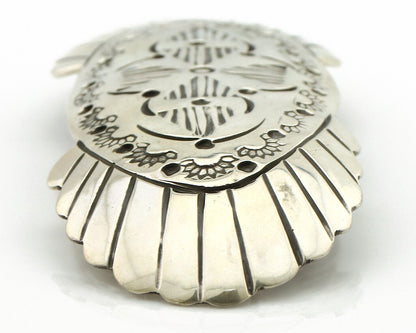 Navajo Hair Clip Barrette .925 Silver Hand Stamped Artist Signed C Montoya C80s