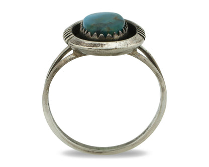 Navajo Ring .925 Silver Arizona Turquoise Native American Artist Handmade C.80's