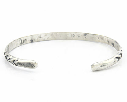 Navajo Bracelet .925 Silver Hand Stamped Arrow Head Artist I Montoya C.80's