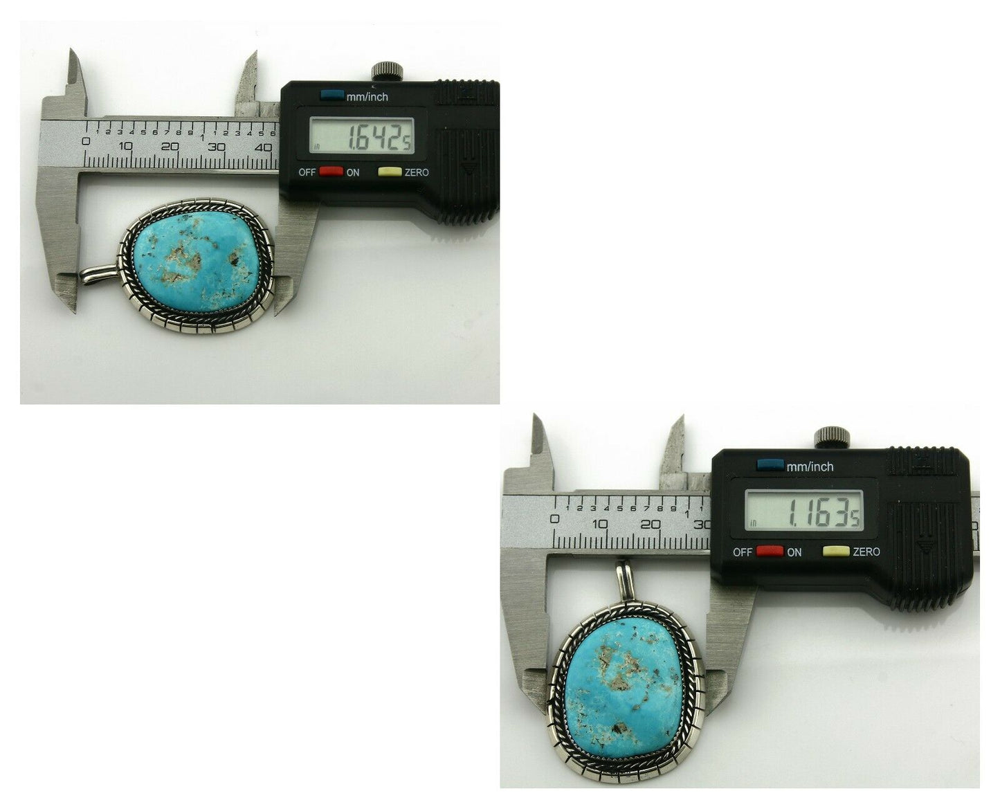 Navajo Pendant .925 Silver Kingman Turquoise Signed Artist Tom Willeto C.80's