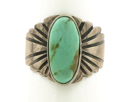 Navajo Ring .925 Silver Kingman Turquoise Artist Signed Apache C.80's