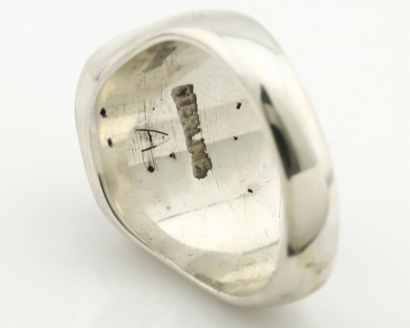 Navajo Inlaid Ring .925 Silver Gemstone Artist Native American C.1980's