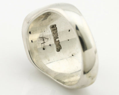 Navajo Inlaid Ring .925 Silver Gemstone Artist Native American C.1980's