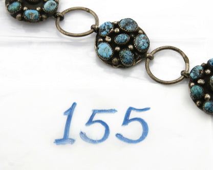 Navajo Concho Belt .925 Silver Rare Gleeson Turquoise Artist Native C. 80's