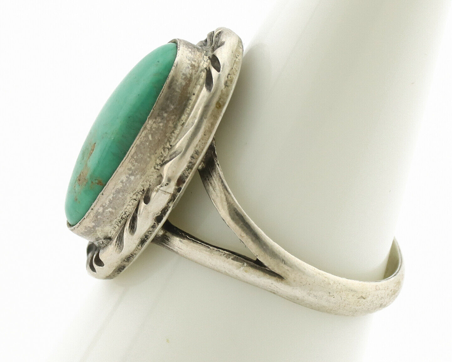 Navajo Ring .925 Silver Natural Mined Turquoise Artist Signed C.80's