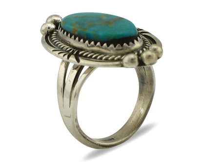 Navajo Ring 925 Silver Southwest Blue Turquoise Artist Signed Begay C.80's