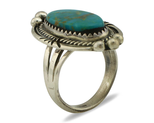 Navajo Ring 925 Silver Southwest Blue Turquoise Artist Signed Begay C.80's
