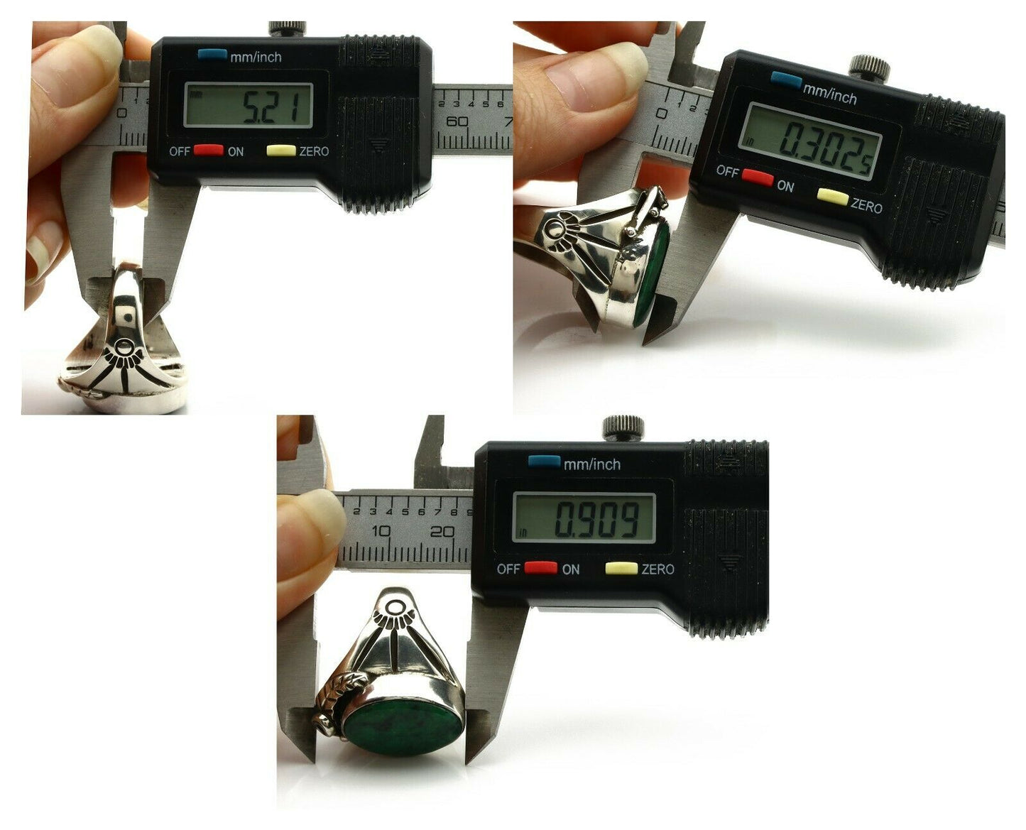 Navajo Ring .925 Silver Handmade Crescent Valley Native Artist C.80's