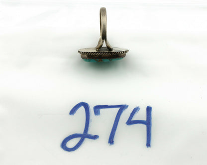 Navajo Ring .925 Silver Morenci Turquoise Handmade Native American Artist C.80's