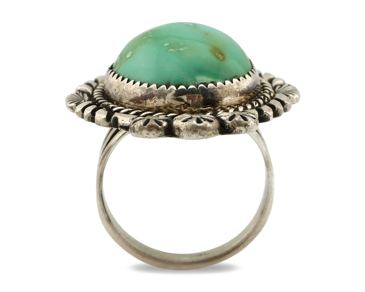 Navajo Ring .925 Silver Royston Turquoise Native American Artist C.80's