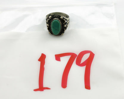 Navajo Ring .925 Silver Blue Turquoise Artist Signed F C.1980's