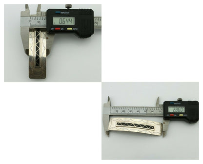 Women's Navajo Hair Clip .925 Silver Inlaid Black Onyx Native American Artist