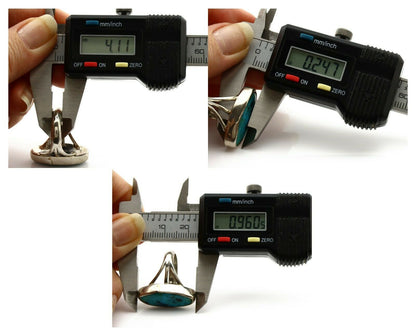 Navajo Ring .925 Silver Arizona Turquoise Native American Artist C80s