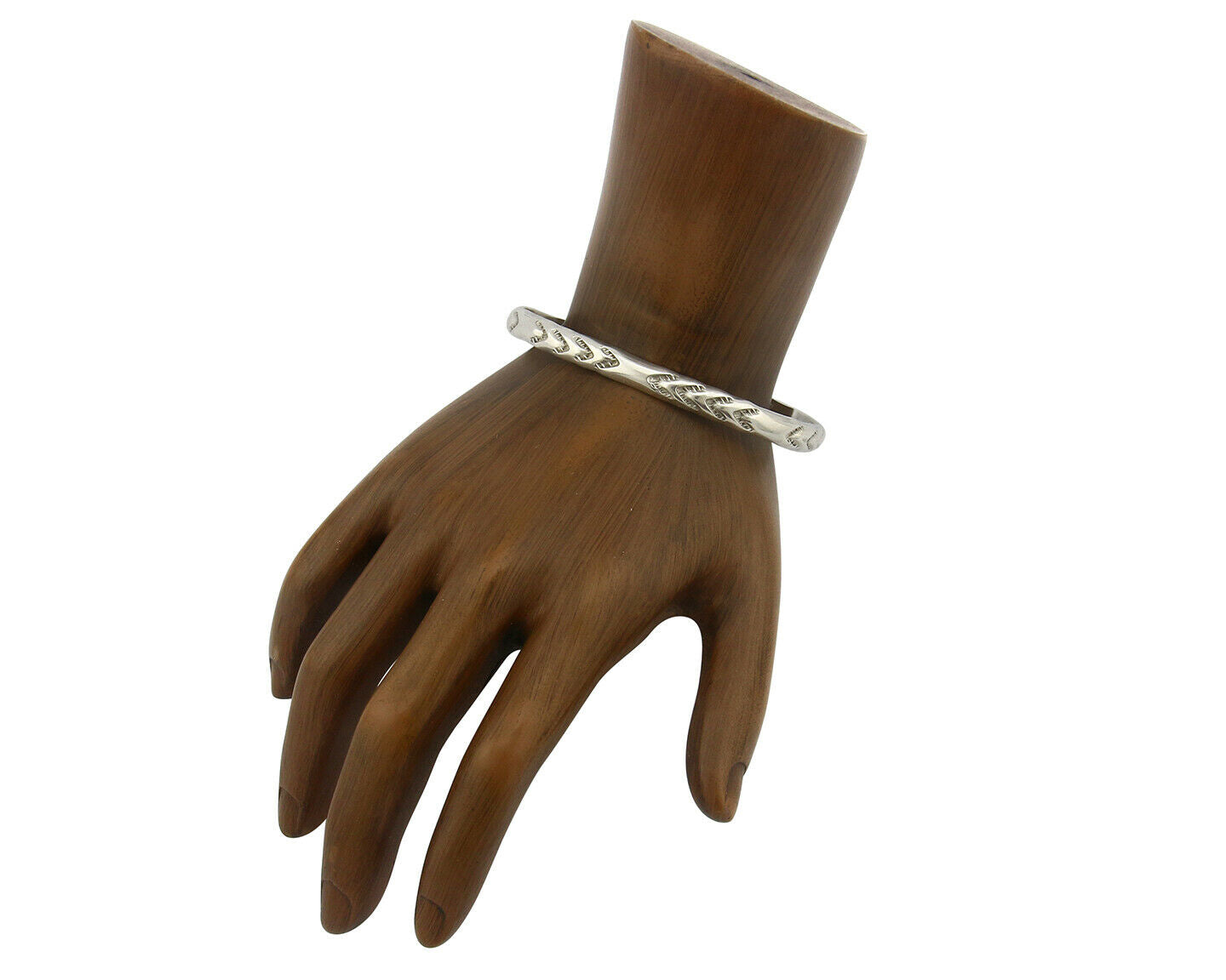 Navajo Bracelet .925 Silver Hand Stamped Arrow Head Artist Montoya C.80's