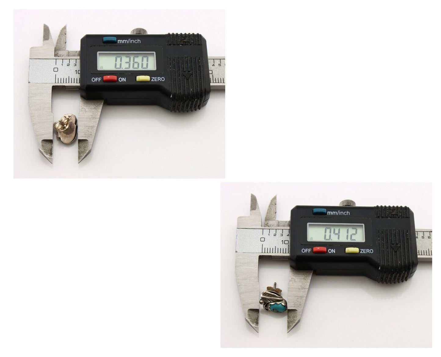 Navajo Earrings 925 Silver Natural Mined Turquoise Native American Artist C.80's