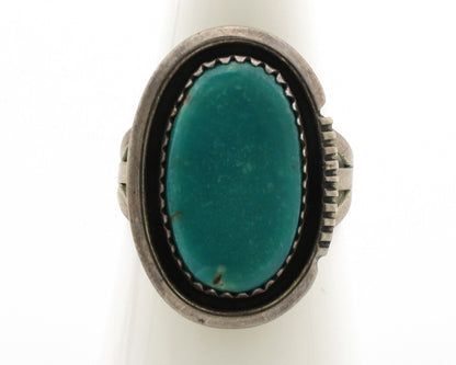 Navajo Ring .925 Silver Kingman Turquoise Native American Artist C.1980s