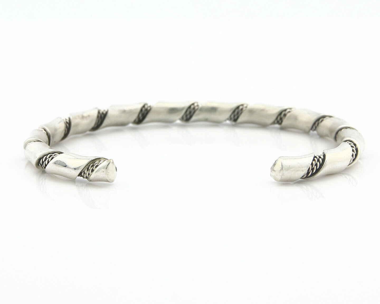 Navajo Bracelet .925 SOLID Silver Handmade Artist Tahe Circa Late 1980's