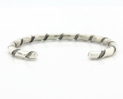 Navajo Bracelet .925 SOLID Silver Handmade Artist Tahe Circa Late 1980's