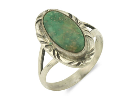 Navajo Ring .925 Silver Natural Turquoise Artist Signed Native American C.80's
