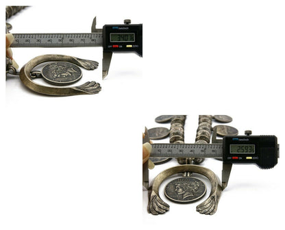 Women's Navajo Necklace .925 Silver Mercury Dime Squash C.70's