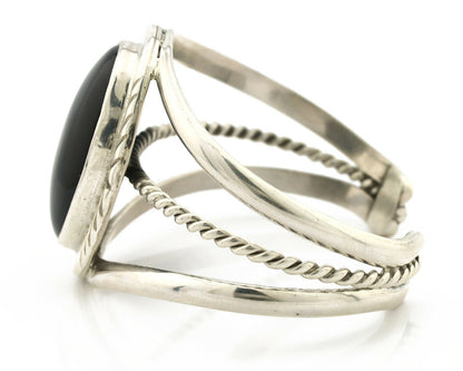 Navajo Bracelet .925 Silver Black Onyx Artist Native American C.90's