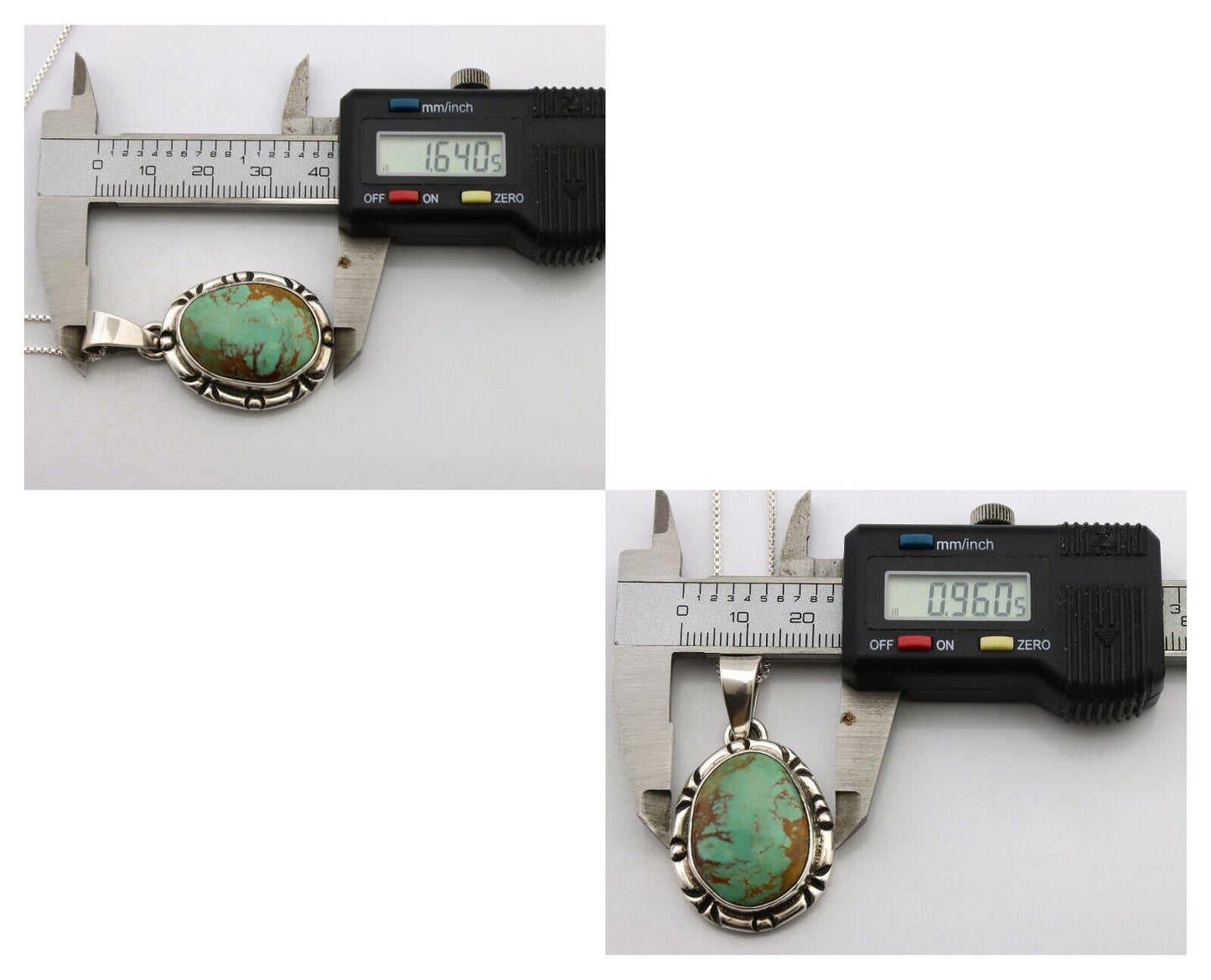 Navajo Necklace 925 Silver Kingman Turquoise Artist Signed Gecko C.80's
