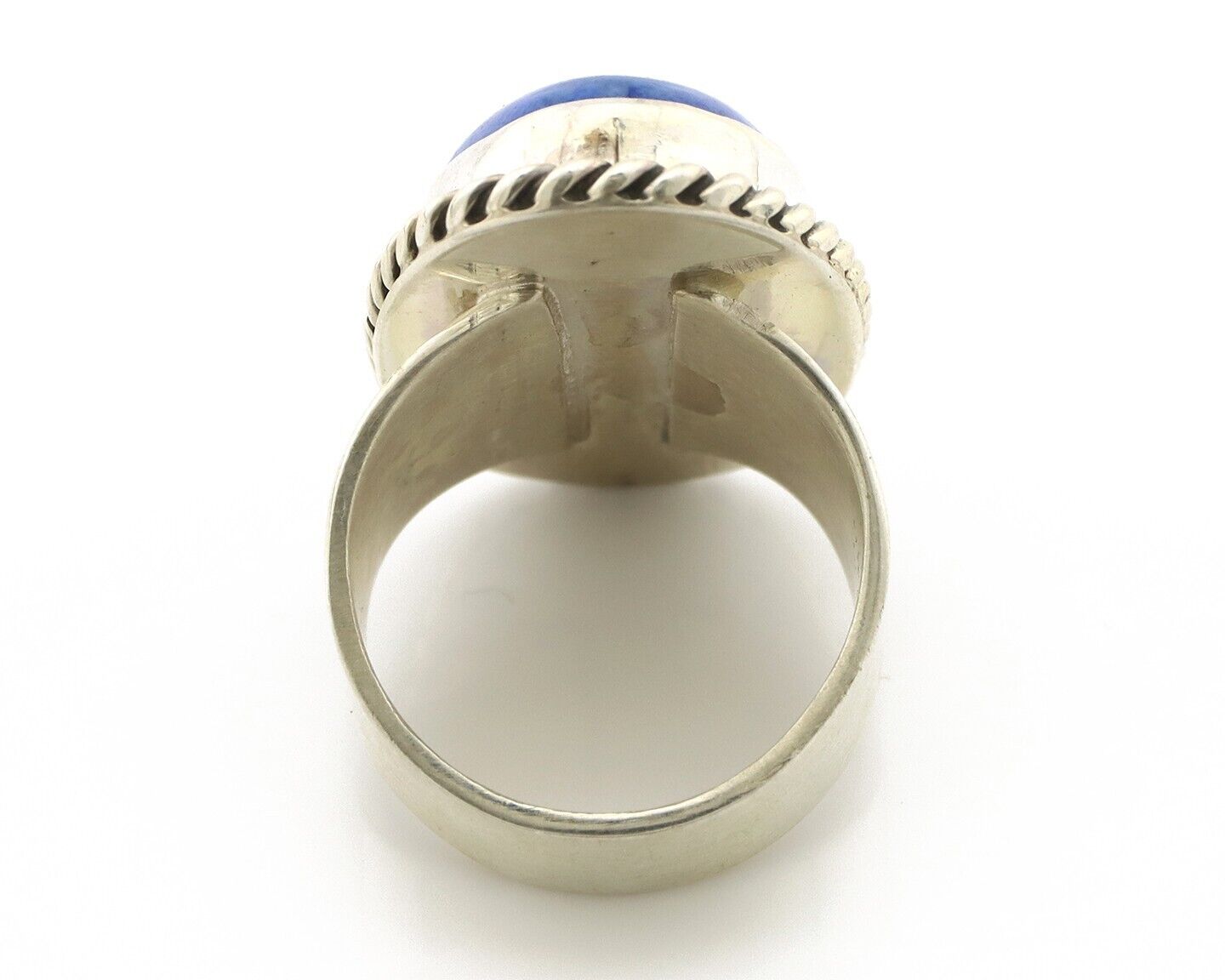 Navajo Ring 925 Silver Natural Lapis Artist Signed Wilbur Musket Jr C.80's