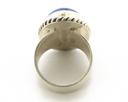 Navajo Ring 925 Silver Natural Lapis Artist Signed Wilbur Musket Jr C.80's
