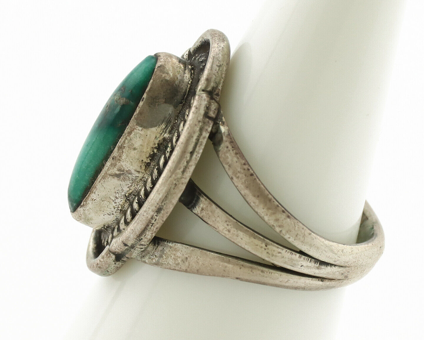 Navajo Ring .925 Silver Natural Blue Turquoise Native American Artist C.1980's