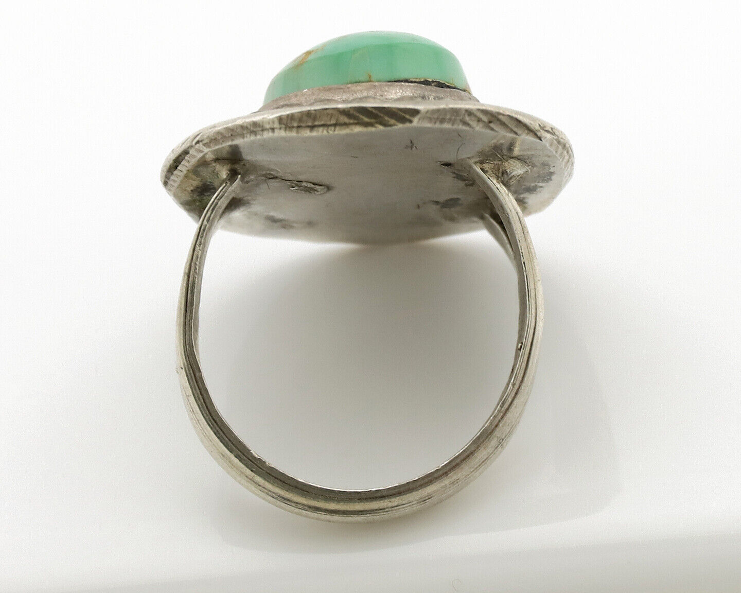Navajo Ring .925 Silver Royston Turquoise Native American Artist C.1980's