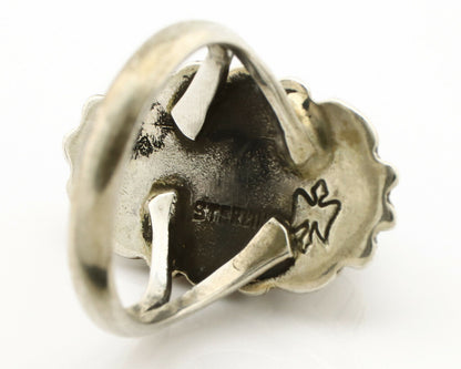Navajo Ring .925 Silver Green Turquoise Artist Signed M Montoya C.80's