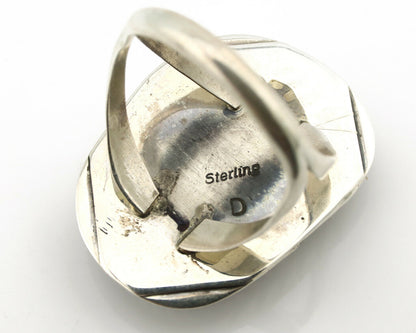 Navajo Ring .925 Silver Blue Sleeping Beauty Turquoise Signed D C.80's