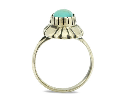 Navajo Ring .925 Silver Green Turquoise Artist Signed M Montoya C.80's