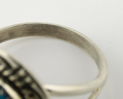 Navajo Ring .925 Silver Blue Southwest Turquoise Native Artist C.1980's
