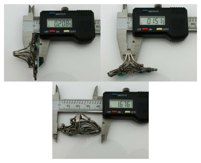 Navajo Ring .925 Silver Sleeping Beauty Turquoise Signed Prairie Fire C.80's