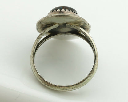 Navajo Ring .925 Silver Nevada Turquoise Native American Artist C.1980's