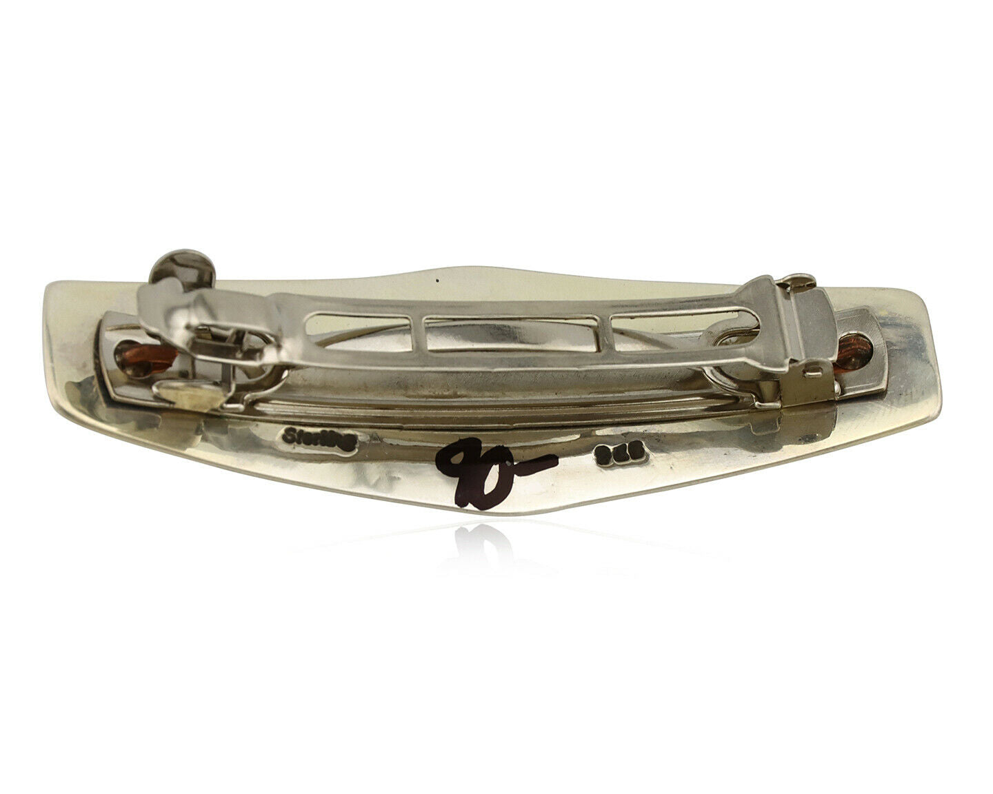 Navajo Hair Clip .925 Silver Blue Turquoise Native American Handmade Barrette